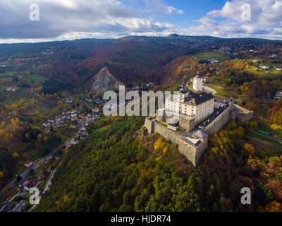 Aerial view of Forchtenstein castle in Burgenland, Austria Stock Photo