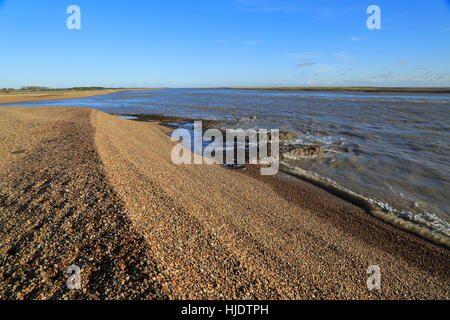 North Weir Point the southern tip of Orford Ness spit, River Ore ...