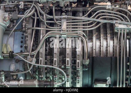 Detailed exposure of a turbo jet engine. Stock Photo