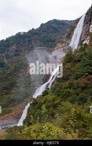 Nuranang or Bong Bong Waterfall, Jang Valley, Arunachal Pradesh, India. Has featured in Bollywood movies. Stock Photo