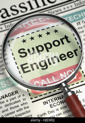 We're Hiring Support Engineer. 3D. Stock Photo