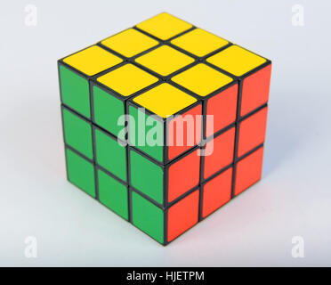 Rubik's cube cutout isolated on white background Stock Photo