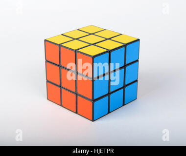 Rubik's cube cutout isolated on white background Stock Photo
