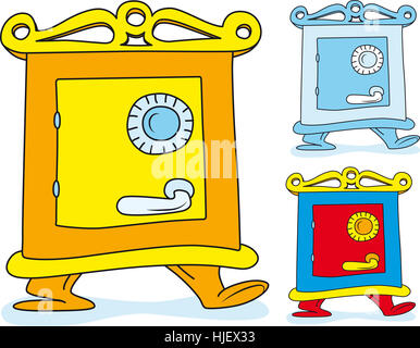 insurance, box, boxes, character, treasure, deposit, cartoon, banking, vault, Stock Photo