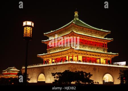 Bell tower of Xi'an, Tang dynasty architecture style, China Stock Photo