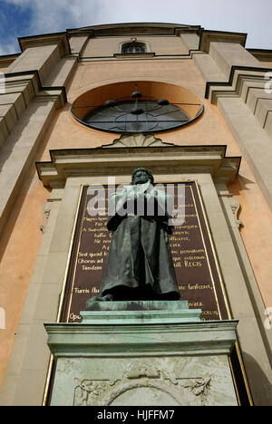 church, statue, sweden, stockholm, stockhom, church, monument, statue, male, Stock Photo