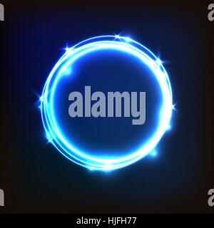 Abstract glowing blue background with circles, stock vector Stock Vector