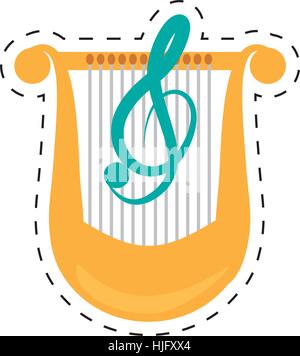 harp lyre music classic dotted line vector illustration eps 10 Stock Vector