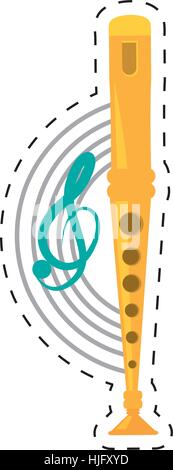 pan flute instrument dotted line vector illustration eps 10 Stock Vector
