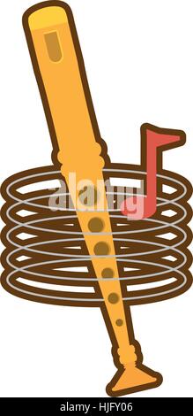 cartoon pan flute note music instrument vector illustration eps 10 Stock Vector