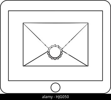 email related icons image simple black line vector illustration design Stock Vector