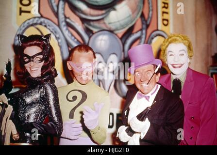 Batman  TV Series 1966 -1968 USA  Director : Leslie H. Martinson Lee Meriwether, Frank Gorshin, Burgess Meredith, Cesar Romero Stock Photo