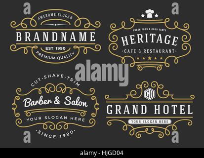 Flourish frame for labels, banner, logo, emblem, menu, sticker and other design Stock Vector