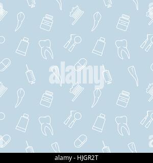 Seamless teeth light-blue pattern Stock Vector