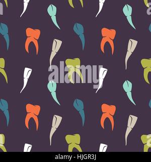 Vector seamless dark colorful teeth pattern Stock Vector
