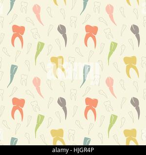 Vector seamless light colorful teeth pattern Stock Vector