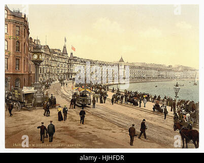 Douglas, loch promenade, Isle of Man   - Photochrom XIXth century Stock Photo