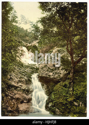 Fairy Glen Waterfall, Penmaenmawr, Wales  - Photochrom XIXth century Stock Photo