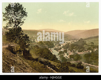 Laxey, general view, Isle of Man   - Photochrom XIXth century Stock Photo