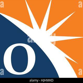 Star Swoosh Letter O Stock Vector