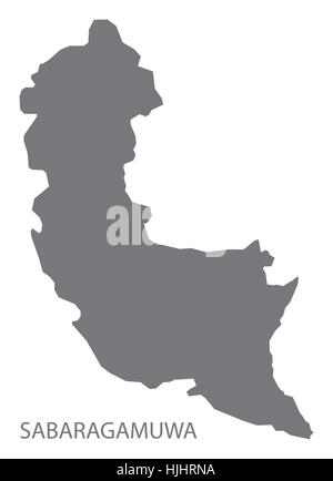 Sabaragamuwa Sri Lanka Map in grey Stock Vector