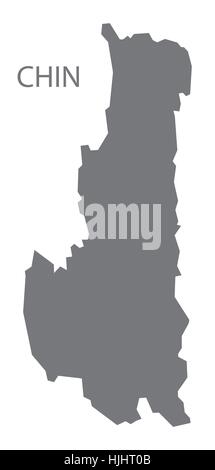 Chin Myanmar Map in grey Stock Vector