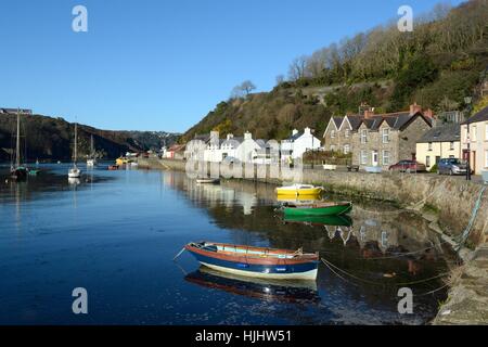 Lower Fishguard  Harbou rEstuary of Afon Gwaun River Pembrokeshire Wales Cymru UK  GB Stock Photo