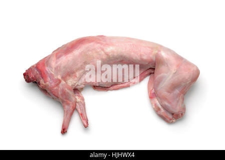 Raw rabbit meat isolated on white Stock Photo