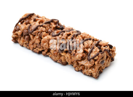 Chocolate сereal bar isolated on white Stock Photo