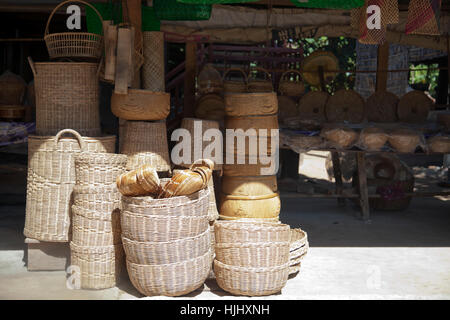 Crafts at Shop in Preah Dak Village in Siem Reap in Cambodia Stock Photo