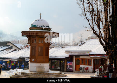 The Sebilj Fountain Symbol of Sarajevo Stock Photo