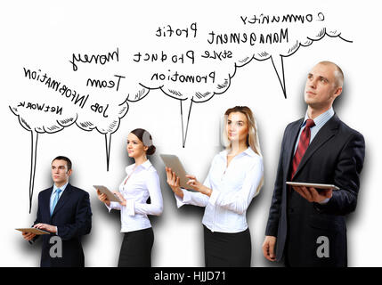 Image of four young businesspeople. Teamwork concept Stock Photo