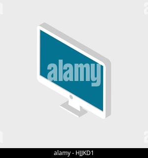Isometric monoblock computer for advertising and promotion Stock Vector