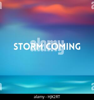 square blurred background - sunset sea ocean colors With text Stock Vector