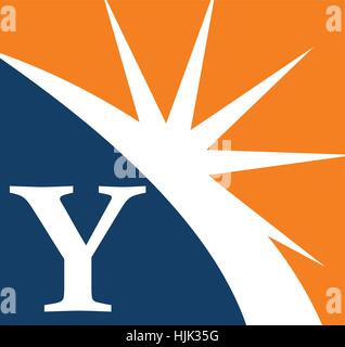 Star Swoosh Letter Y Stock Vector