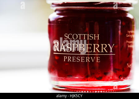 Local Scottish raspberry Jam produce Stock Photo