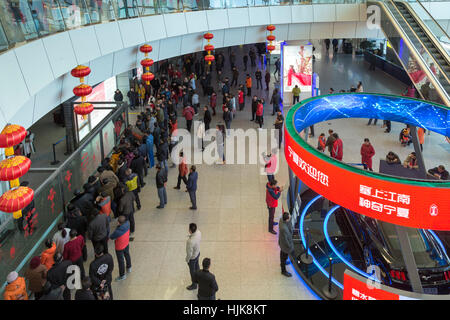 Passengers at Yinchuan Hedong International Airport, Ningxia province,,China Stock Photo