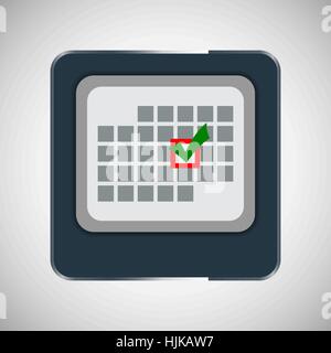 calendar with the events on a particular day. vector illustration. Stock Vector