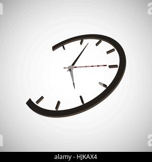 Round wall clock mechanically arrow. Vector illustration. Stock Vector