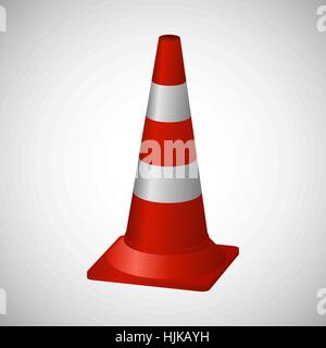 Cone for temporary road markings. Vector illustration. Stock Vector