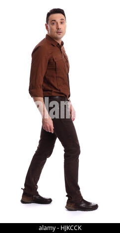 full length portrait of handsome casual caucasian man Stock Photo