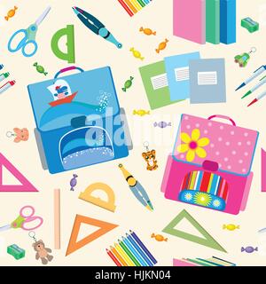 seamless school pattern Stock Vector
