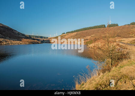 Maerdy Lower Reservoir at the top of the Rhondda Fach Valley in south Wales Stock Photo