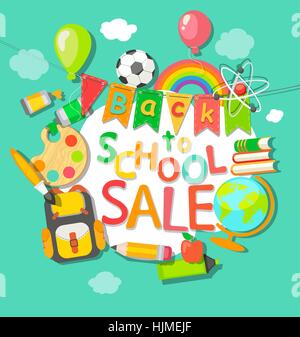 Back to School sale background. EPS 10 vector illustration. Stock Vector