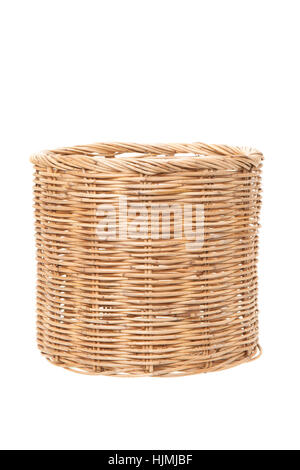 wicker pot isolated on white background Stock Photo