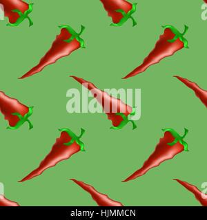Hot Red Peppers Seamless Pattern Stock Vector