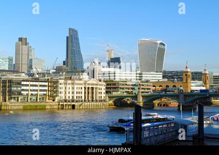 City of London skyline and River Thames UK Stock Photo