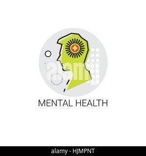 Mental Health Brain Activity Icon Stock Vector