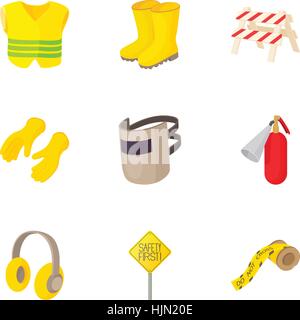 Road repair icons set. Cartoon illustration of 9 road repair vector icons for web Stock Vector