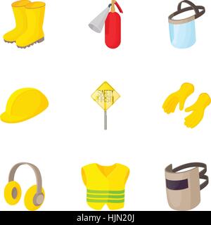 Road construction repair icons set. Cartoon illustration of 9 road construction repair vector icons for web Stock Vector